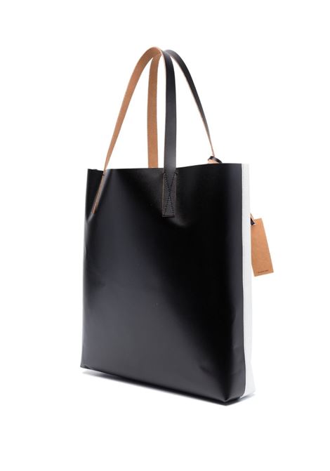 White and black logo-print shoulder bag - women MARNI | SHMPQ10A12P5809ZO617