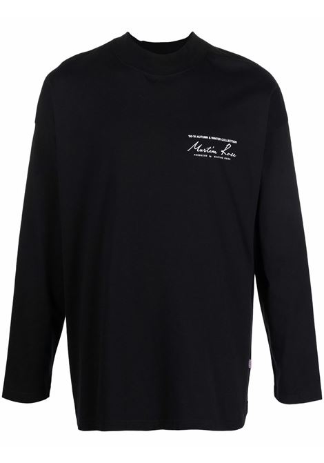 Black logo-print long-sleeve T-shirt - unisex MARTINE ROSE | CMR605BLK