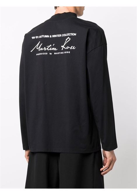 Black logo-print long-sleeve T-shirt - unisex MARTINE ROSE | CMR605BLK