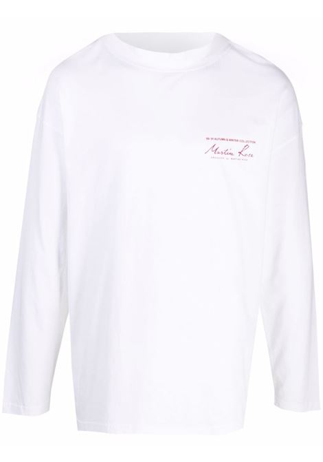 White long-sleeved logo T-shirt - men  MARTINE ROSE | CMR605WHT