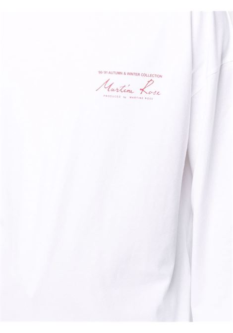 T-shirt a maniche lunghe con logo in bianco - uomo MARTINE ROSE | CMR605WHT