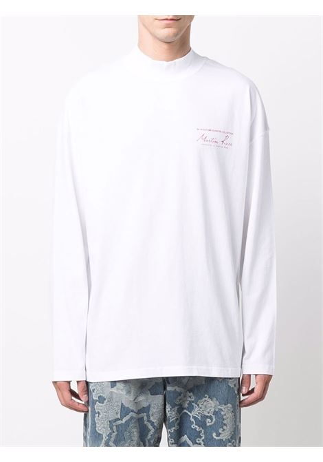 T-shirt a maniche lunghe con logo in bianco - uomo MARTINE ROSE | CMR605WHT
