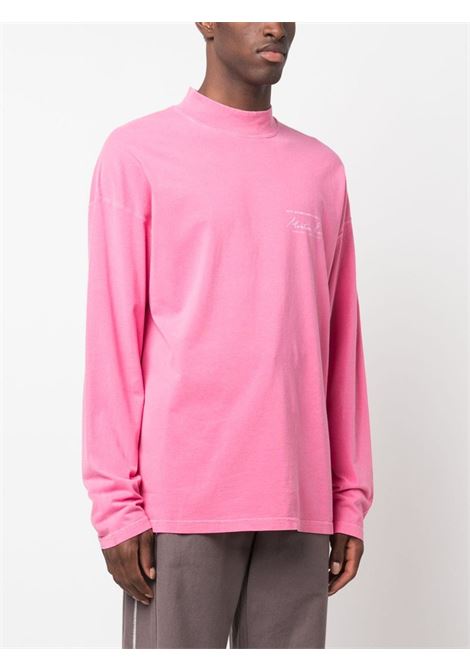 Pink logo-print long-sleeve T-shirt - unisex MARTINE ROSE | CMRAW23605PNK