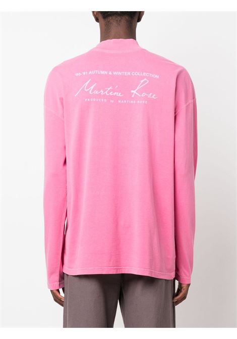 T-shirt con stampa 90-91 in rosa - unisex MARTINE ROSE | CMRAW23605PNK