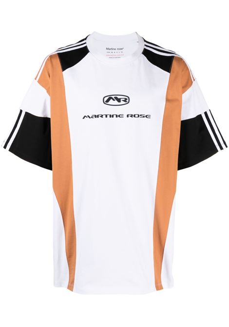 White and black panelled logo-print T-shirt - men MARTINE ROSE | MRAW23630WHTER