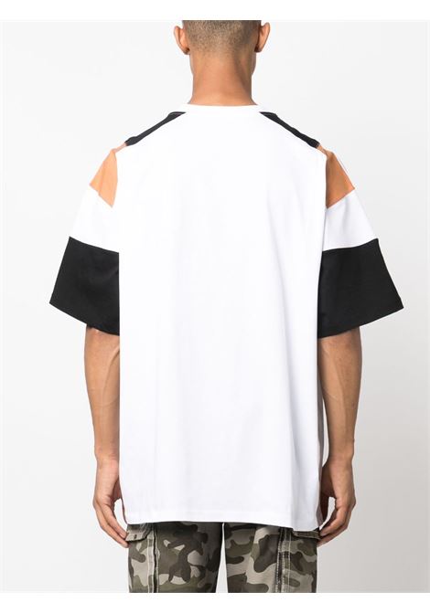 White and black panelled logo-print T-shirt - men MARTINE ROSE | MRAW23630WHTER
