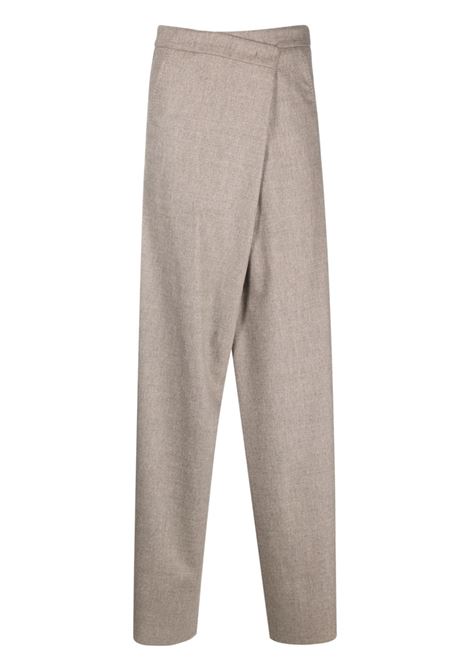 Beige dallas asymmetric wide-leg trousers - women MAXMARA | 2311364136600016