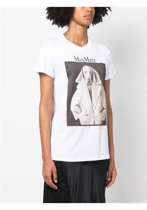 White logo-print T-shirt - women MAXMARA | 2319460339600003