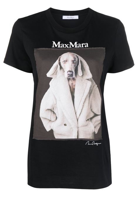 Black logo-print T-shirt - women MAXMARA | 2319460339600004