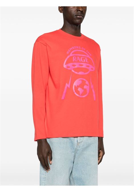 T-shirt a maniche lunghe con logo oversize in arancione - uomo MEMBERS OF THE RAGE | MTFW23TT073603721801