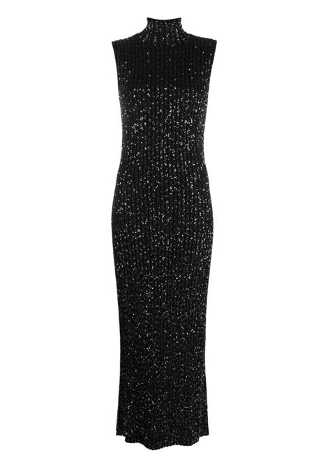 Black sequinned ribbed dress - women  MISSONI | DS23WG09BK025RS90DI