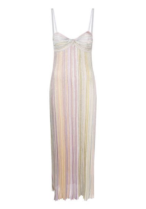 Multicolored sequin-embellished striped ribbed-knit dress - women MISSONI | DS23WG0ZBK027ESM91O