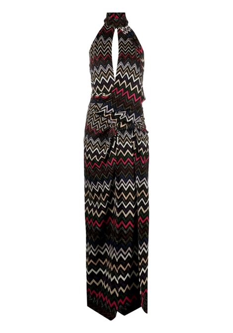 Multicolored zigzag halterneck maxi dress - women  MISSONI | DS23WG34BR00OYSM8WK