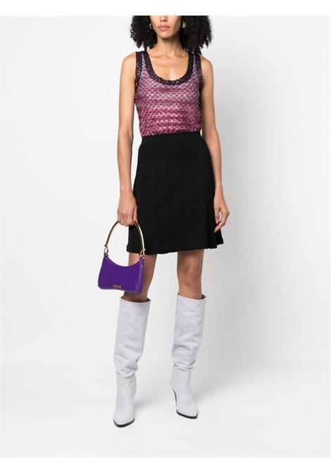 Black zigzag crochet-knit miniskirt - women MISSONI | DS23WH0WBK027A93911