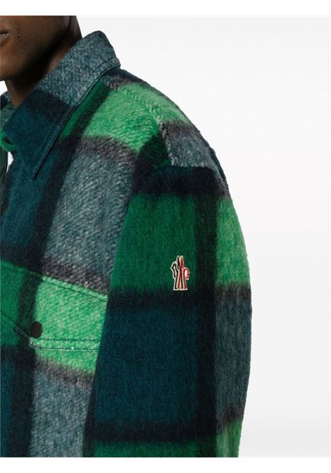 Green check-pattern shirt jacket - men  MONCLER GRENOBLE | 1G0000689A8LF89