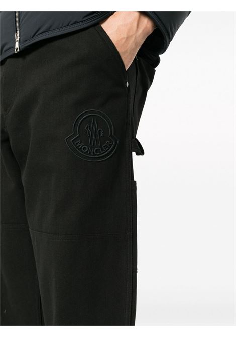 Black logo-patch track trousers - men  MONCLER | 2A0002559784999