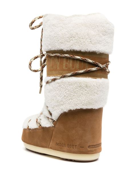 White and brown LAB69 Icon shearling snow boots - unisex MOON BOOT | 14026100001