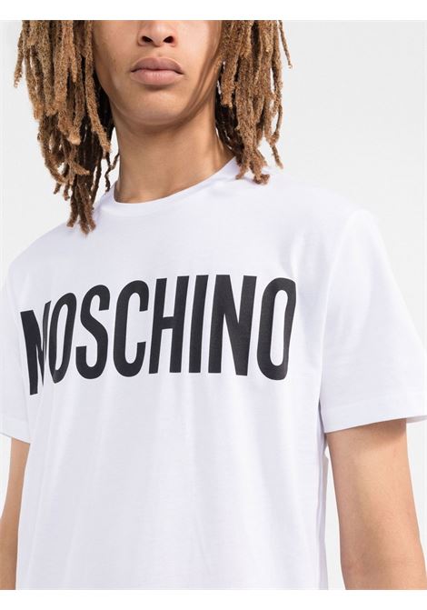 White logo-print T-shirt - men MOSCHINO | A070170411001