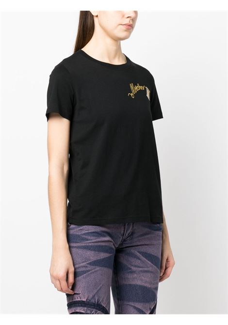 T-shirt con stampa in nero - donna MOSCHINO | A070455411555