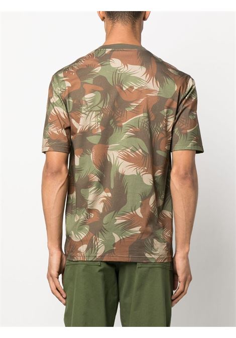 T-shirt con stampa camouflage in verde - uomo MOSCHINO | A071670401427
