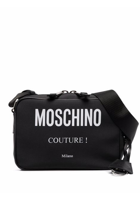 Black logo-print crossbody bag - men MOSCHINO | A742782012555