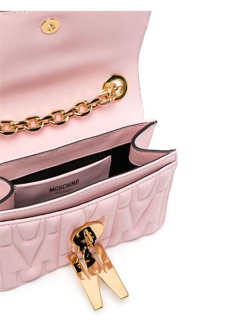 Borsa a spalla con logo in rosa - donna MOSCHINO | A742980020225