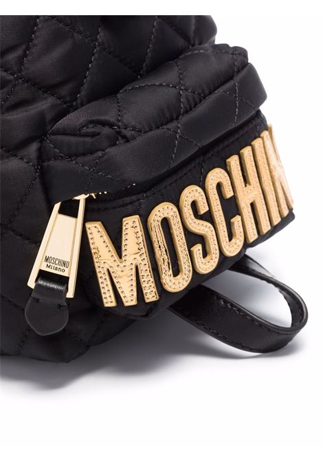 Black quilted logo-plaque backpack - women MOSCHINO | B760982012555
