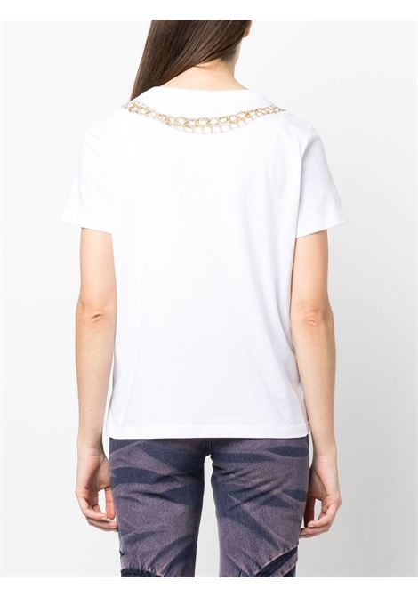 White logo-print short-sleeved T-shirt - women MOSCHINO | J070355411001