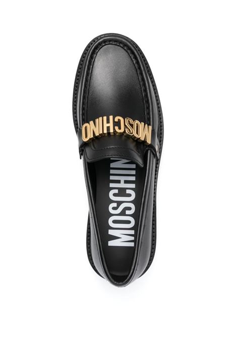 Black logo-plaque loafers - women MOSCHINO | MA10362C1HMF0000