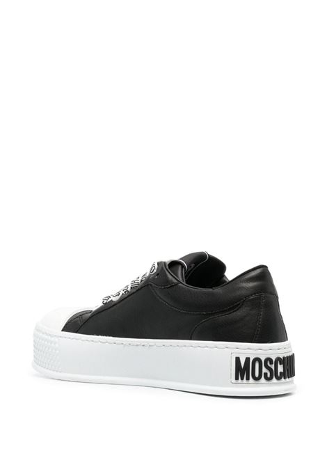 Black embossed-logo sneakers - women MOSCHINO | MA15954G1HM37000