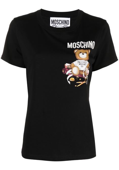 Black Teddy Bear T-shirt - women MOSCHINO | V070255411555