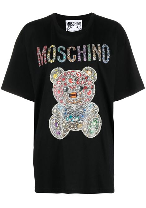 T-shirt con motivo Teddy Bear in nero - donna MOSCHINO | V070954411555