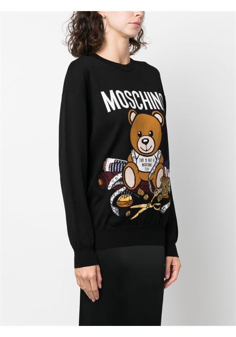 Black teddy bear sweatshirt - women MOSCHINO | V092155051555