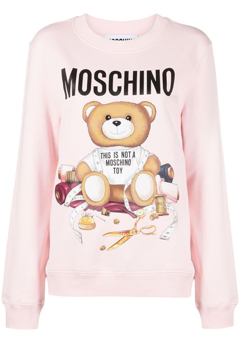 Pink logo-print sweatshirt - women MOSCHINO | V170655281223