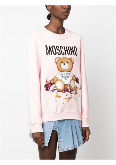 Pink logo-print sweatshirt - women MOSCHINO | V170655281223