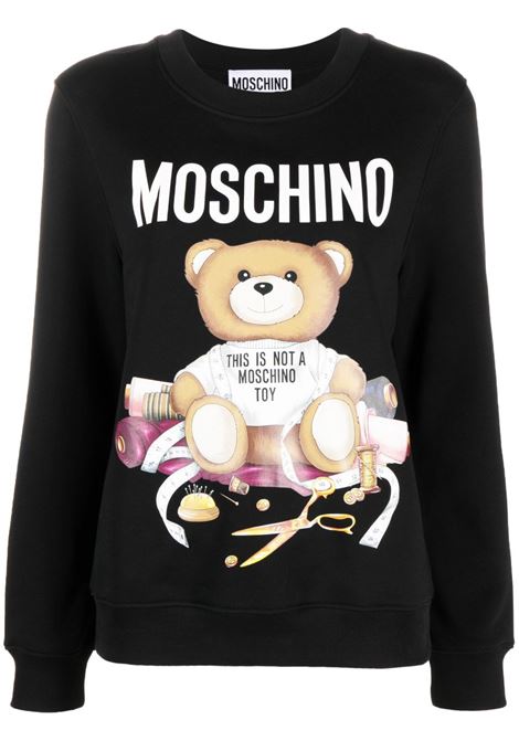 Black sewing Teddy Bear-print sweatshirt - women MOSCHINO | V170655281555