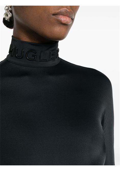 Body a collo alto con logo in nero - donna MUGLER | 23W1BO02128421999