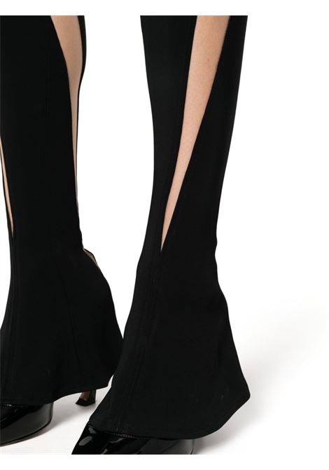 Leggings con inserti semi trasparenti in nero e beige - donna MUGLER | 23W1PA0404470B99N1