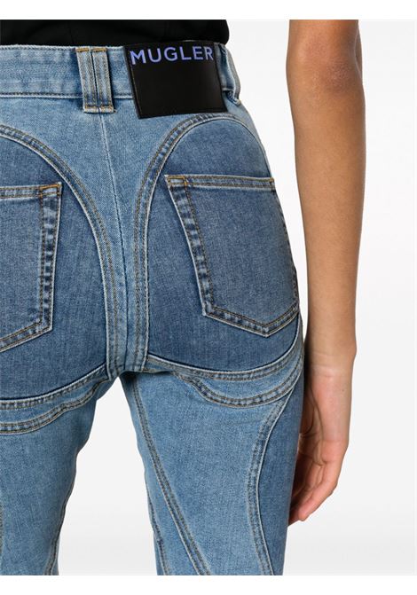 Jeans Spiral con inserti in blu - donna MUGLER | 23W6PA0358247B6403