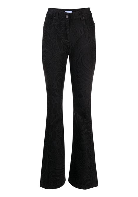Jeans svasati con stampa astratta in nero - donna MUGLER | 23W6PA03982781999
