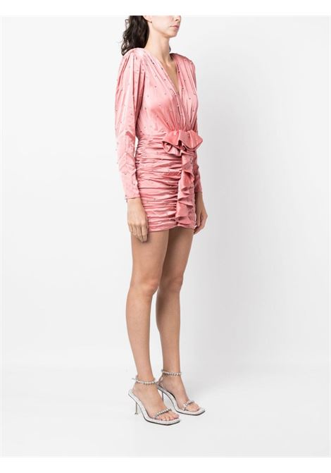 Pink crystal-embellished ruched minidress - women  THE NEW ARRIVALS | NA01RB0018JPNK