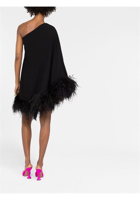 Black feather trim one-sleeve dress - women  THE NEW ARRIVALS | NESNA01CP0168BBLK