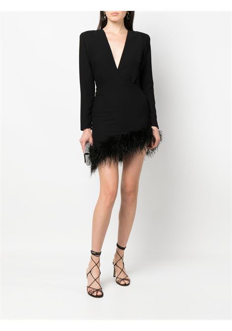 Black feather trim mini dress - women  THE NEW ARRIVALS | NESNA01PR0165ABLK