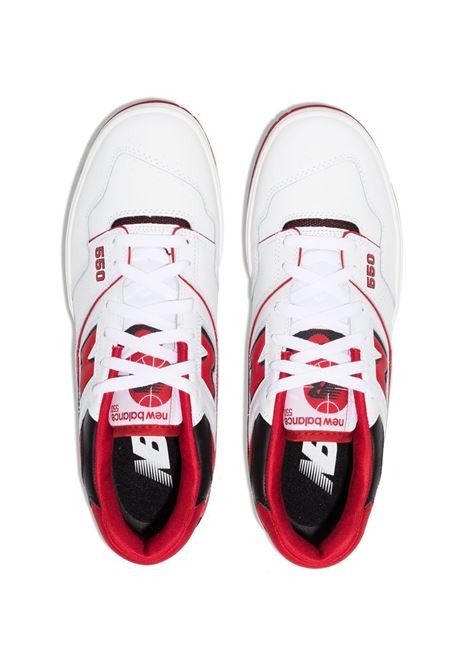 Sneakers basse 550 in bianco e rosso - unisex NEW BALANCE | BB550SE1WHTRED