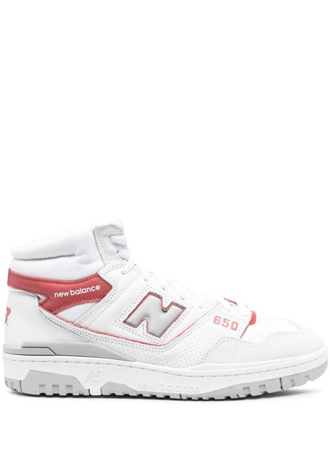 Sneakers alte 650 in bianco e rosso - uomo NEW BALANCE | BB650RWFWHT
