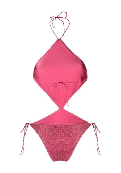 Raspberry pink glitter-detail cut-out swimsuit - women OSÉREE | LHF235RSPBRRY