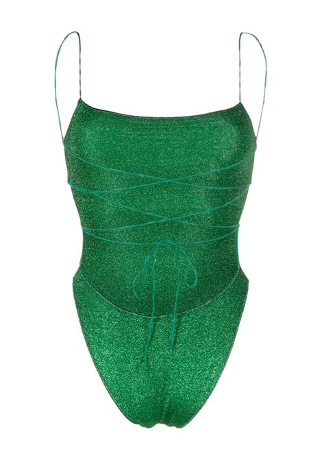 Green lumiere square maillot swimsuit - women OSÉREE | LIF235EMRLDGRN