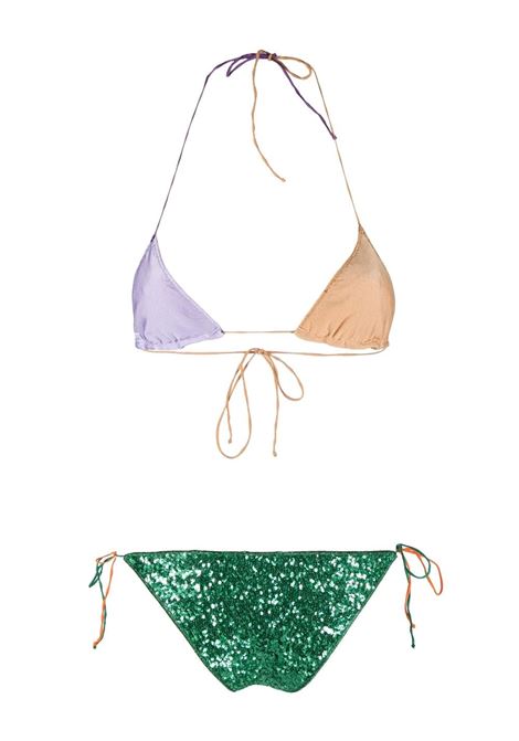 Bikini a triangolo con decorazione di paillettes in multicolore - donna OSÉREE | PTF213MLTCLR