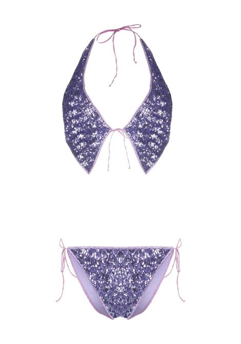 Liliac sequin-embellished halterneck bikini - women OSÉREE | PTF235LLC