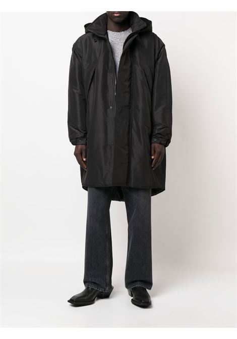 Black hooded concealed-fastening parka coat - men OUR LEGACY | M4211FPBRBLK